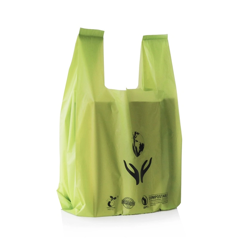Eco Friendly 100% Biodegradable Plastic Shopping Corn Starch Compostable Bags with En13432/ASTM-D6400 Standard Pbat/PLA TUV Ok