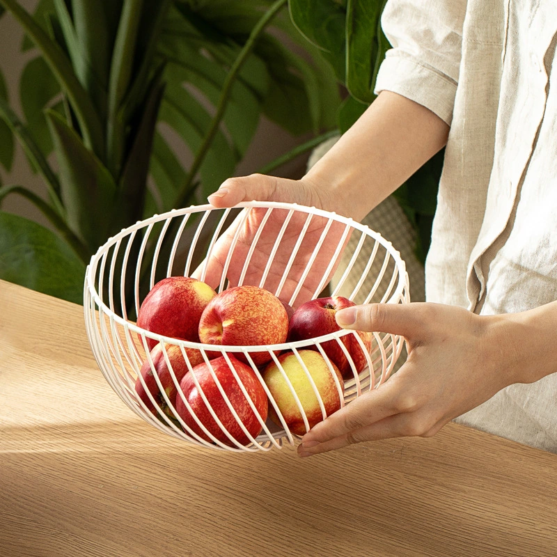 Metal Wire Fruit Basket Kitchen Countertop Fruit Bowl Households Items Storage Wbb16018