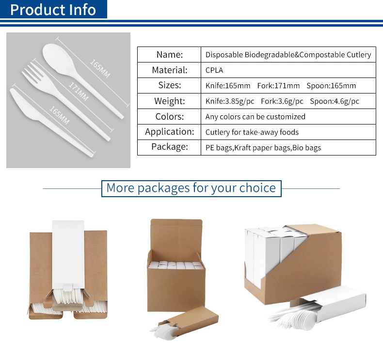Quanhua OEM PLA Cutlery Disposable Fork Portable Compostable Biodegradable Cutlery
